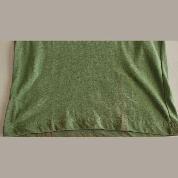 Super Girl Distressed Graphic Ringer Tee Juniors/Women's M - Olive Green New - Picture 8 of 11